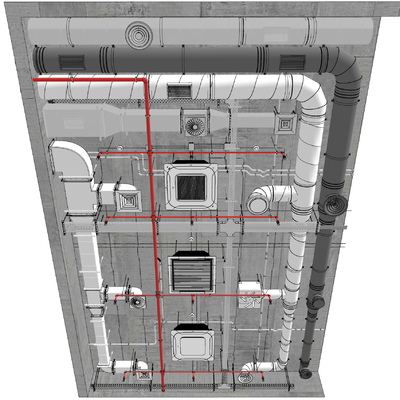 Industrial air top air conditioning equipment pipeline