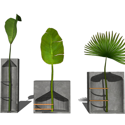 Modern green plant ornaments