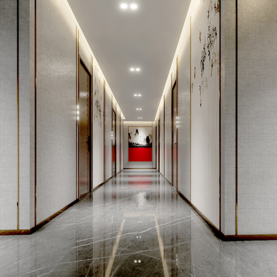 New Chinese Hotel Corridor