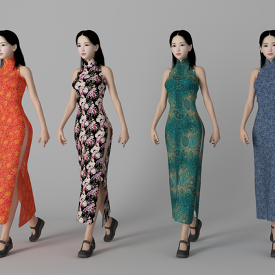 modern cheongsam beautiful figure