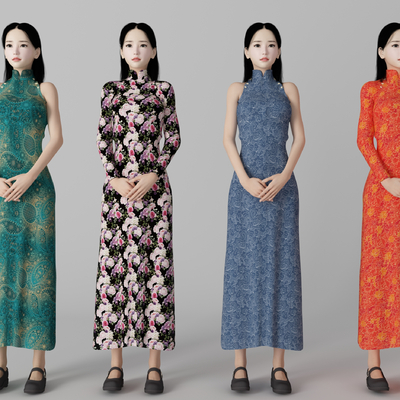 modern cheongsam beautiful figure