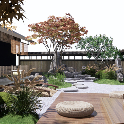 Japanese-style courtyard view