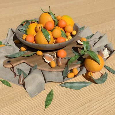 Modern orange fruit plate