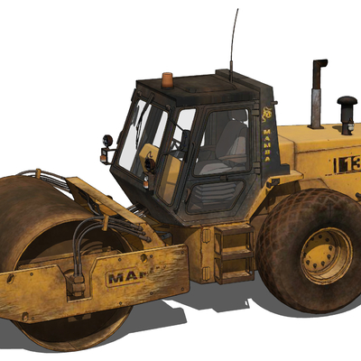 Modern road roller engineering vehicle