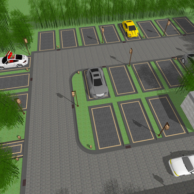 Modern ecological parking lot