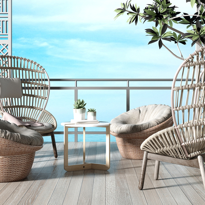 Modern Solid Wood Casual Rattan Chair