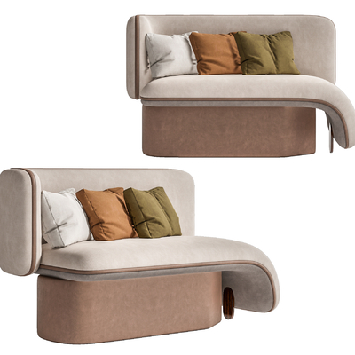 Modern fabric chaise longue