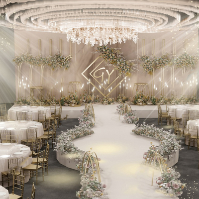 Modern Affordable Luxury Style Wedding Stage Art Display