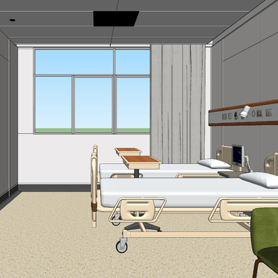 Modern Hospital Nursing Ward Bed