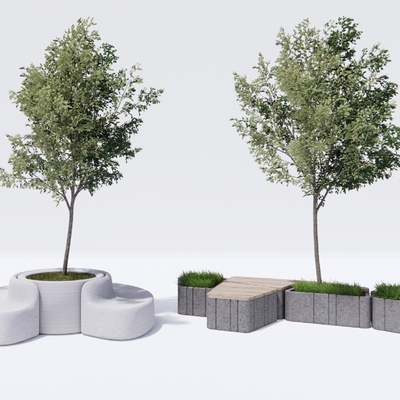 Modern outdoor tree pool seat