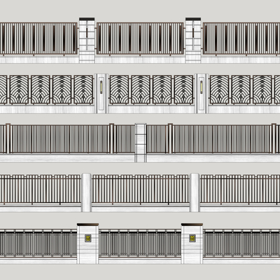 Modern residential area fence