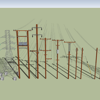 modern high voltage wire pole