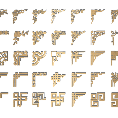 Chinese carved corner line