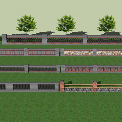 Modern Village Folk Brick Wall Enclosure