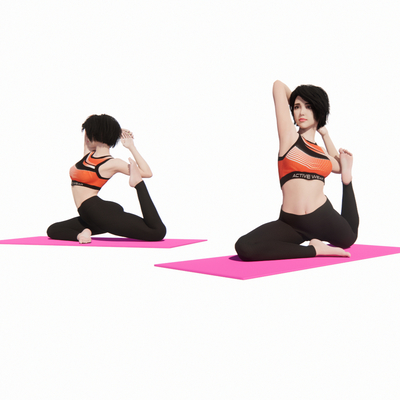 Modern Yoga Beauty Characters