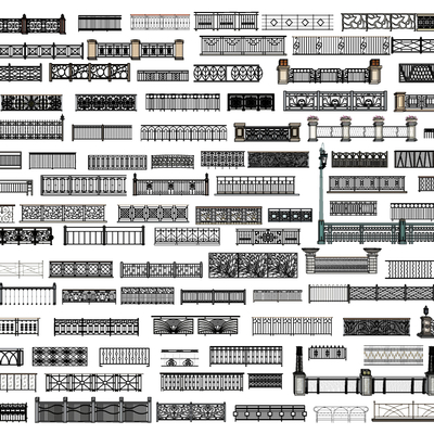 Modern wrought iron railings