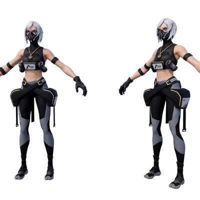 Modern game character female fighter