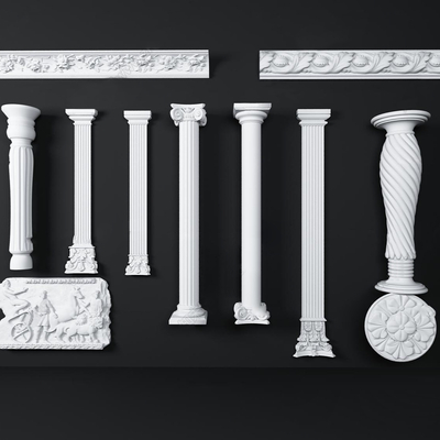 European-style carved pillars