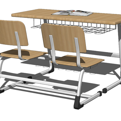 Modern training classroom conjoined desks and chairs