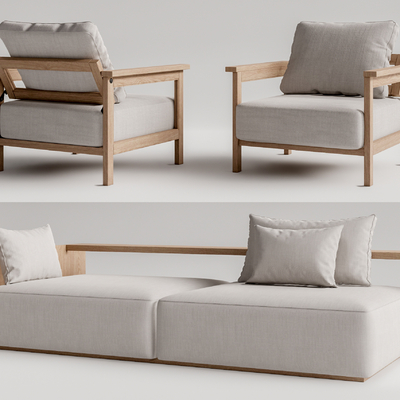 The U model of the sofa for many people in the Wabi-sabi Style.