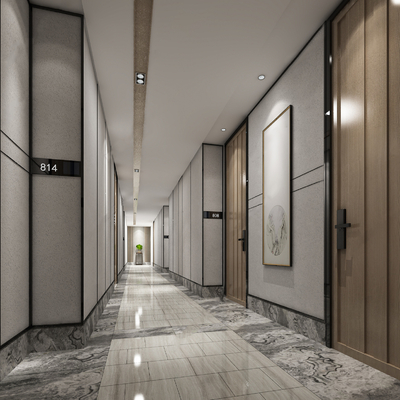 New Chinese Hotel Hallway