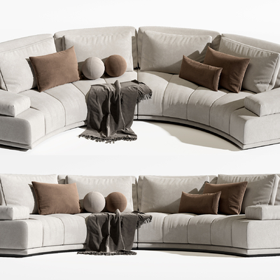 Modern Fabric Curved Sofa