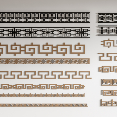 Neo-Chinese Style lattice lines