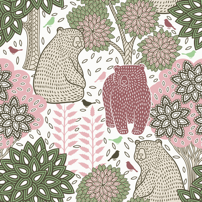 Seamless Cartoon Animal Pattern Wallpaper