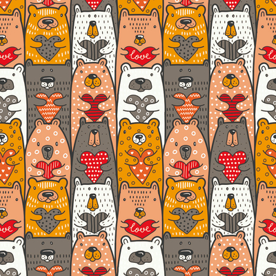 Seamless Cartoon Animal Pattern Wallpaper