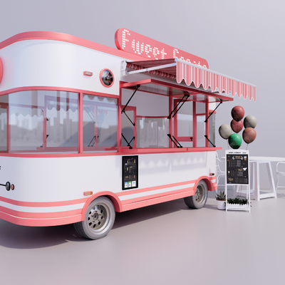 Modern pink fast food car float