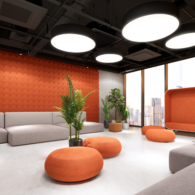 Modern office lounge area