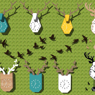 Nordic Deer Sick Clock Ornaments