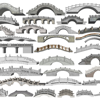 Chinese Landscape Bridge Stone Arch Bridge