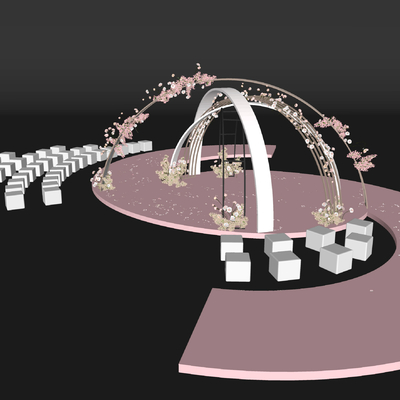 Modern wedding scene stage