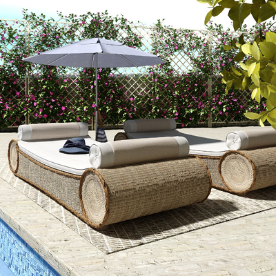 Modern outdoor rattan recliner