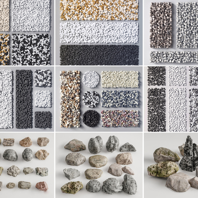 Modern stone pebbles