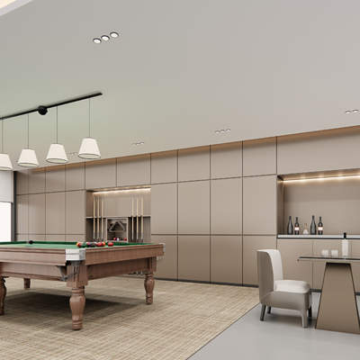 Modern billiard room recreation area