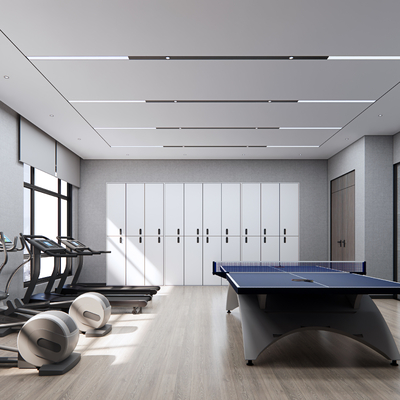 Modern office fitness area