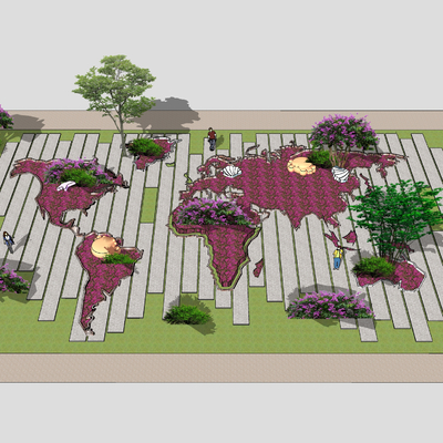 Modern map garden sketch