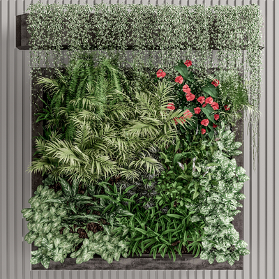 Modern Flowers and Green Plant Wall