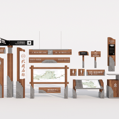 New Chinese-style outdoor guide sign signboard