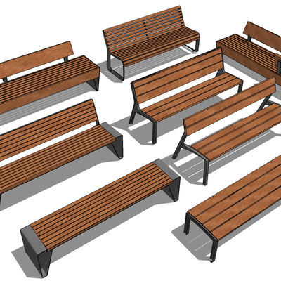 Modern Outdoor Park Bench