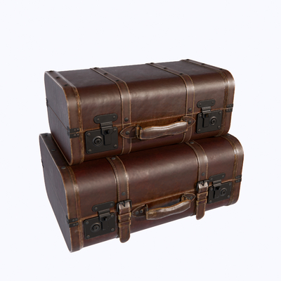 Modern retro distressed suitcase