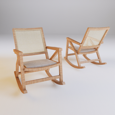 Nordic Rattan Rocking Chair