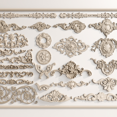 European-style gypsum carving