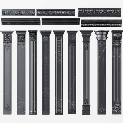 European-style carved pillars