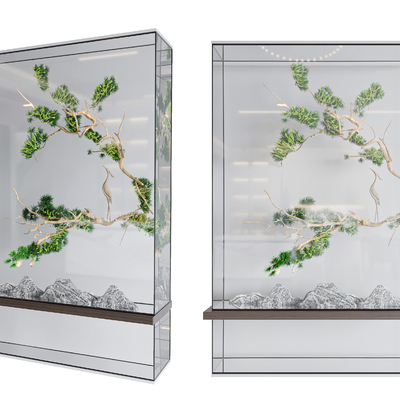 Modern glass plant wall