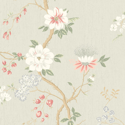 Beige Plant Print Wallpaper Wallpaper Wall Cloth Wallpaper