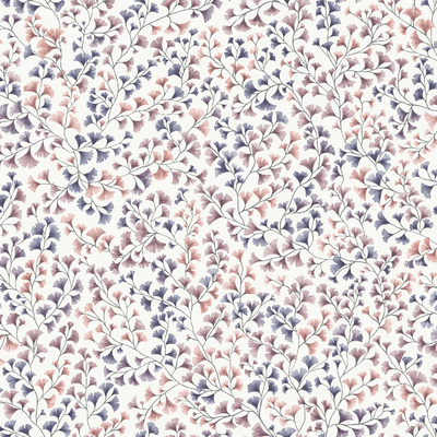 Blue plant floral print wallpaper