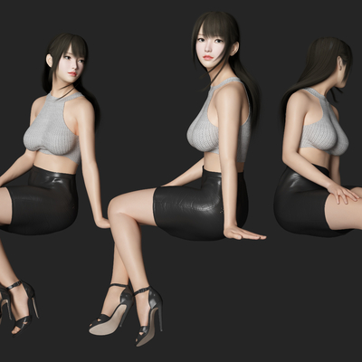 Modern Sitting Beauty Characters